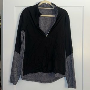 Men’s Lululemon surge warm shield half zip in weathered gray and black